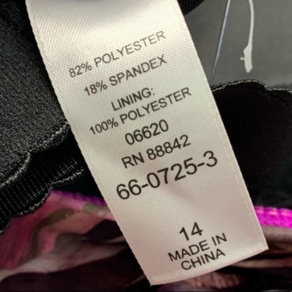 Swimsuits For All Pink & Brown Cyclone One Piece Swimsuit Plus Size 14 - Picture 6 of 9